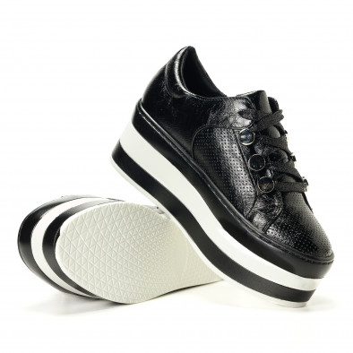 homosexual shoot transfer Pantofi sport negri de dama din piele ecologica cu platforma în negru-alb  it240118-41 | Fashionmix.ro