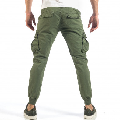 Pantaloni cargo de bărbați verzi cu fermoar it260318-100 4