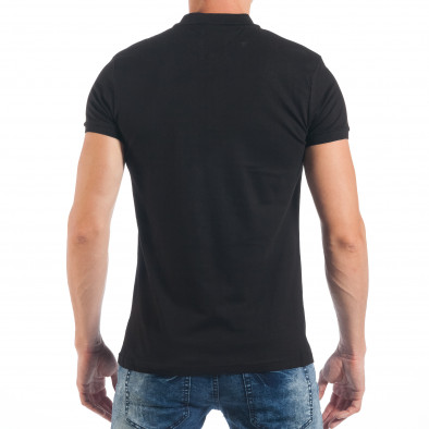Tricou negru de bărbați Pique cu efect murdar tsf250518-49 3