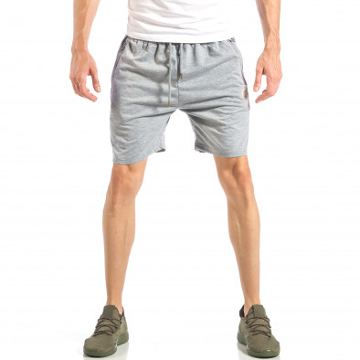 Pantaloni scurți pentru bărbați gri cu logo MA it040518-38 2