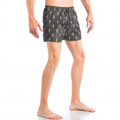 Costum de baie pentru bărbați verde cu fulgere  it050618-57 3