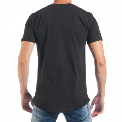 Tricou de bărbați negru cu aplicații tsf250518-61 4