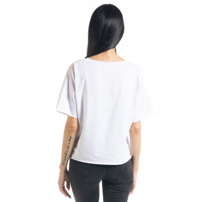 Tricou de dama în alb Loose fit il080620-11 3