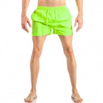 Costum de baie pentru bărbați verde neon cu banda în trei culori it040518-94 2