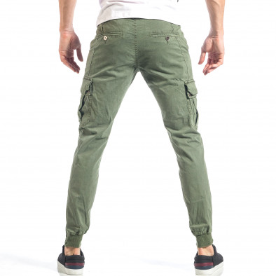Pantaloni cargo de bărbați verzi cu o imprimare mica it040518-19 3