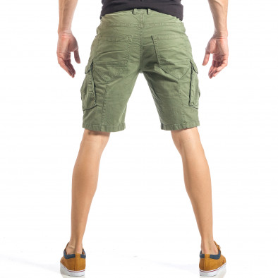 Pantaloni scurți de bărbați verzi cu buzunare cargo it040518-49 3