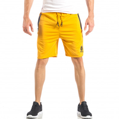 Pantaloni scurți pentru bărbați galbeni cu fermoare it040518-41 2
