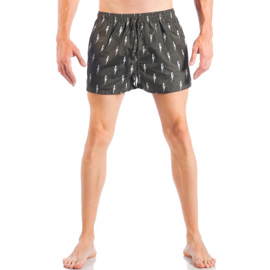 Costum de baie pentru bărbați verde cu fulgere  it050618-57 2