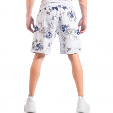 Pantaloni scurți pentru bărbați albi cu flori it050618-35 5