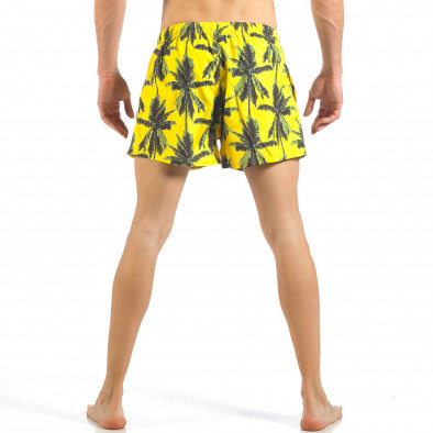 Costum de baie de bărbați galben cu imprimeu palm it260318-206 4