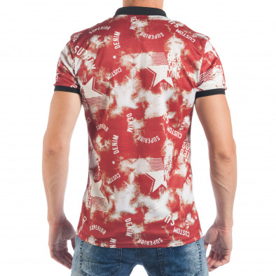 Tricou cu guler pentru bărbați cu imprimeu stele tsf250518-46 3