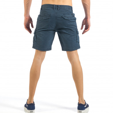 Pantaloni cargo scurți de bărbați albaștri cu imprimare mica it260318-131 3