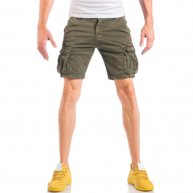 Pantaloni cargo scurți verzi pentru bărbați  it050618-27 2