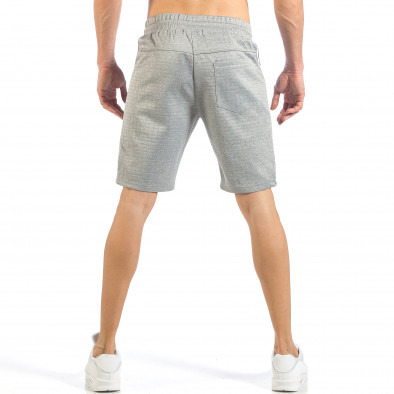 Pantaloni scurți de bărbați gri cu benzi laterale it260318-152 4