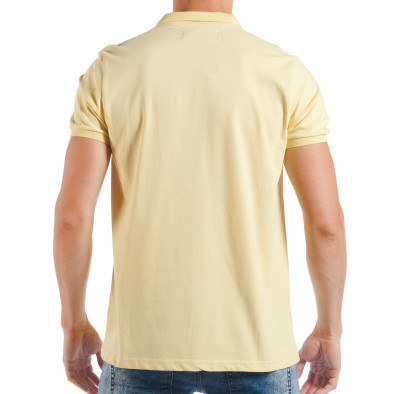 Tricou cu guler galben basic pentru bărbați  tsf250518-34 3