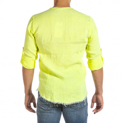 Cămașă cu mânecă lungă bărbați Duca Fashion galbenă it240621-33 3