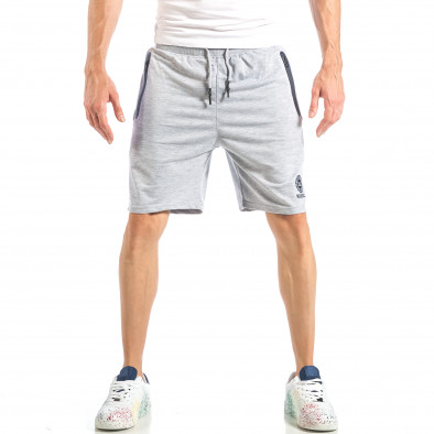 Pantaloni scurți pentru bărbați gri cu fermoare it040518-42 2