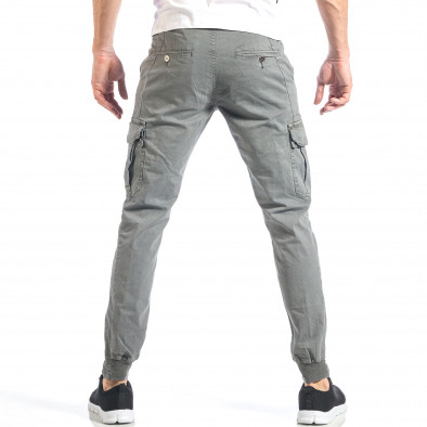 Pantaloni cargo de bărbați gri cu o imprimare mica it040518-21 3