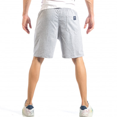 Pantaloni scurți pentru bărbați gri cu fermoare it040518-42 4