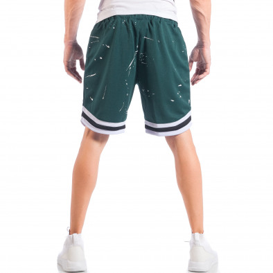 Pantaloni scurți de bărbați verzi cu picaturi de vopsea it050618-32 5