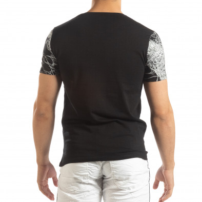 Tricou negru de bărbați cu imprimeu figural it150419-75 3