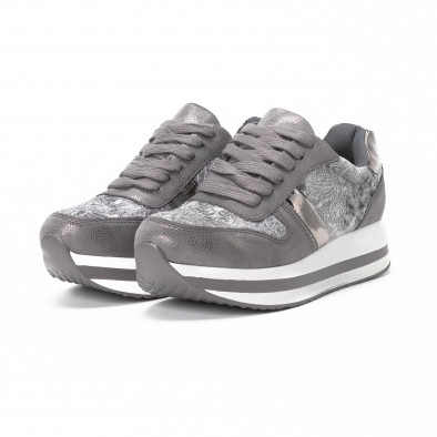 Pantofi sport cu platforma de dama în gri it150818-80 3