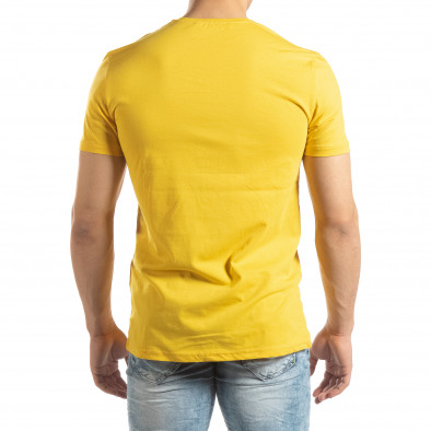 Tricou galben pentru bărbați cu aplicații neon it150419-67 3