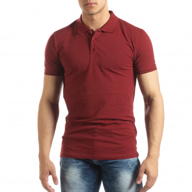 Tricou subțire roșu închis Polo shirt pentru bărbați  it150419-95 2