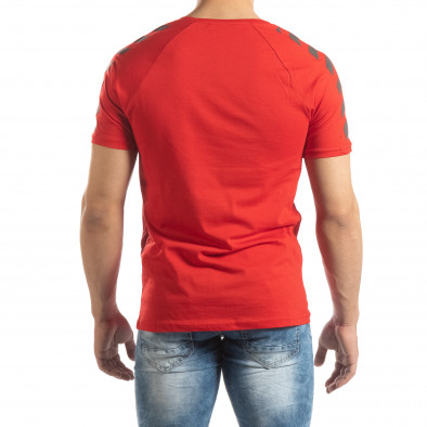 Tricou de bărbați roșu cu dungi gri it150419-79 4