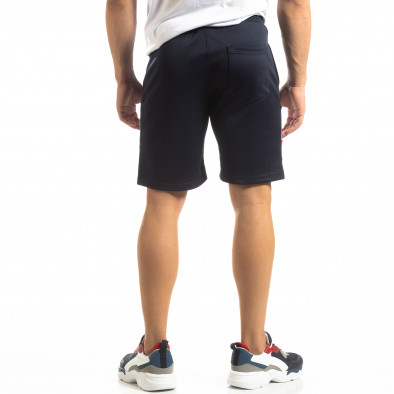 Pantaloni scurți de sport albaștri cu benzi pentru bărbați  it150419-25 3