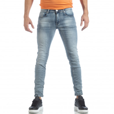 Washed Slim Jeans albaștri pentru bărbați it040219-13 3