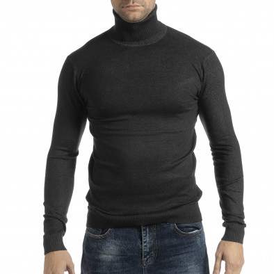 Pulover în melanj gri pentru bărbați din tricot fin cu guler rulat  it261018-107 2