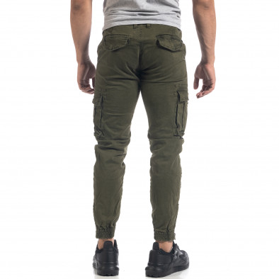 Pantaloni cargo de bărbați verzi cu fermoare it071119-27 4