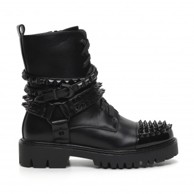 Botine de dama negre cu piele lustruită it260919-891 2