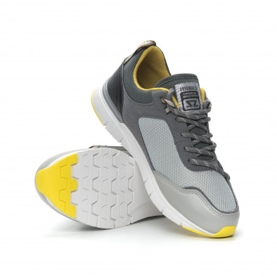 Adidași combinați în gri și galben pentru bărbați it150319-28 5