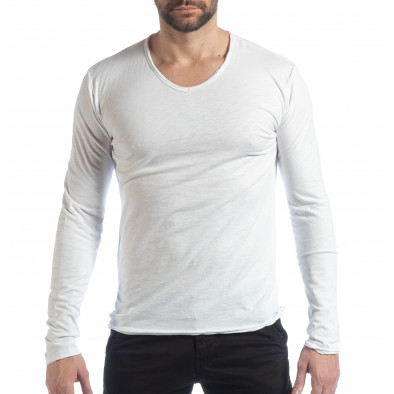 Bluză în alb V-neck pentru bărbați  it040219-89 2
