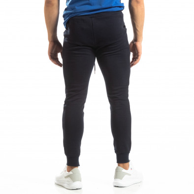 Pantaloni de trening de bărbați Basic bleumarin din bumbac  it150419-35 4