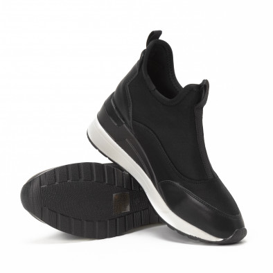 Pantofi sport negri cu platforma pentru dama it150818-77 4