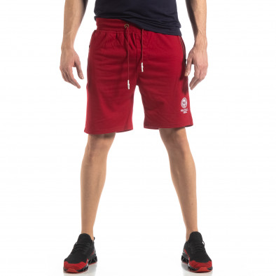Pantaloni sport scurți în roșu închis pentru bărbați it210319-71 3