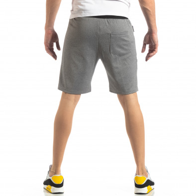 Pantaloni sport scurți gri cu accent negru pentru bărbați it210319-67 3