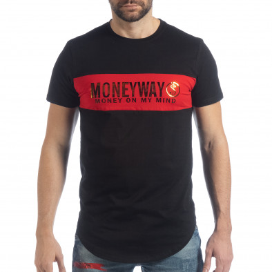 Tricou pentru bărbați negru Money Way it040219-117 3