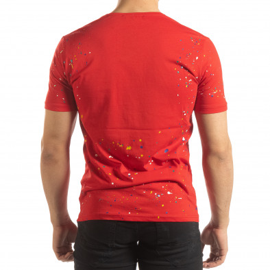 Tricou roșu pentru bărbați cu spray de vopsea it150419-90 3