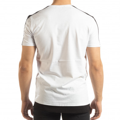 Tricou de bărbați alb cu margine neagră it150419-84 4