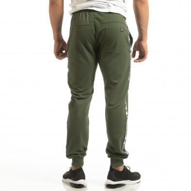 Pantaloni de trening verzi pentru bărbați cu benzi logo it090519-21 3