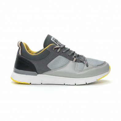Adidași combinați în gri și galben pentru bărbați it150319-28 3