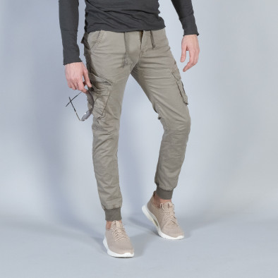 Pantaloni cargo Jogger în gri-bej pentru bărbați it040219-29 2