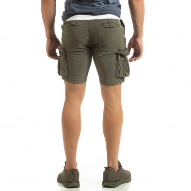 Pantaloni cargo scurți de bărbați Slim fit verde militar it090519-35 4