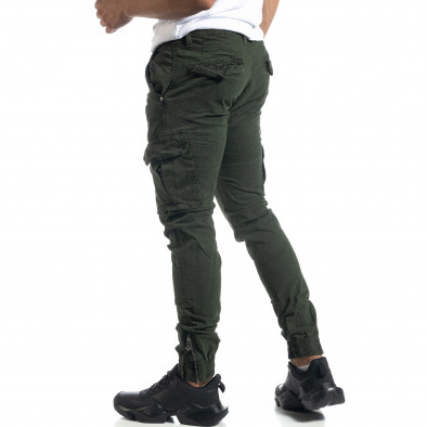 Pantaloni cargo Jogger de bărbați în culoarea Olive it041019-45 4