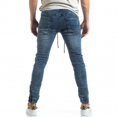 Jogger Jeans albastru pentru bărbați stil Rocker it210319-10 4