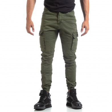 Pantaloni verzi de bărbați cu buzunare cargo it170819-4 3